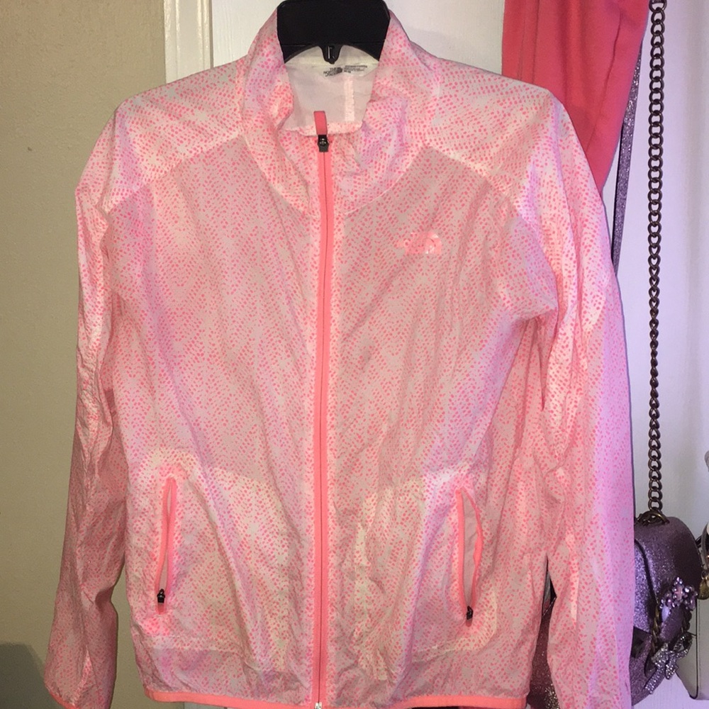 Pink north face windbreaker